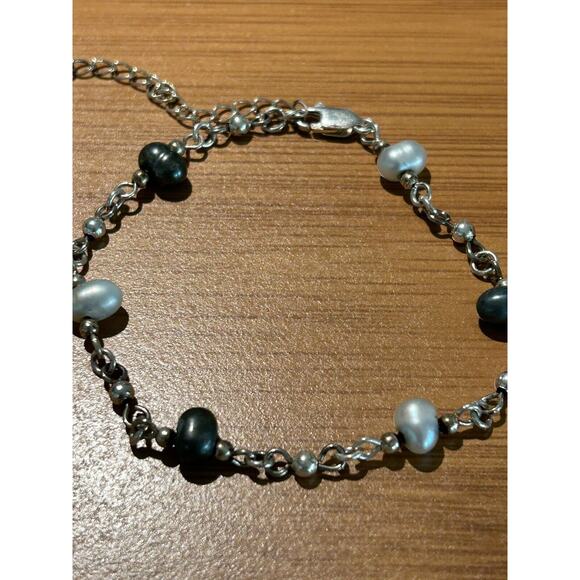 Beautiful Sterling Cultured Pearl Chain‎ Bracelet + 5 Strand Floating Necklace - Picture 6 of 10